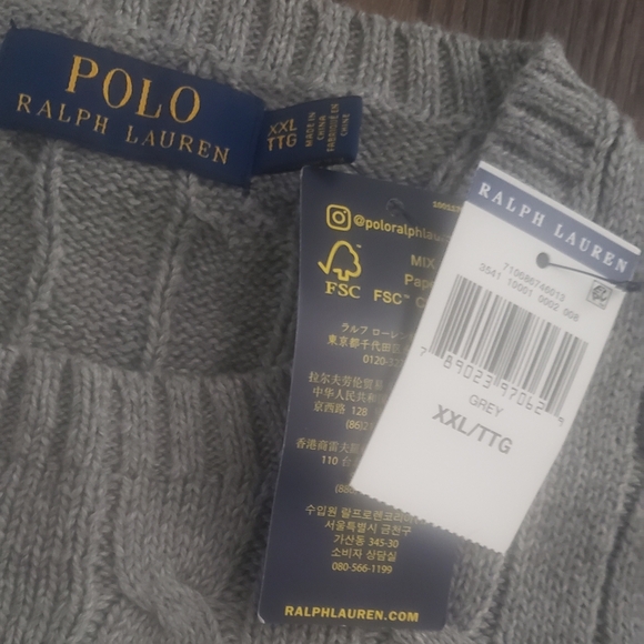 NWT Polo Cable Knit Pullover Sweater XXL - Picture 5 of 10
